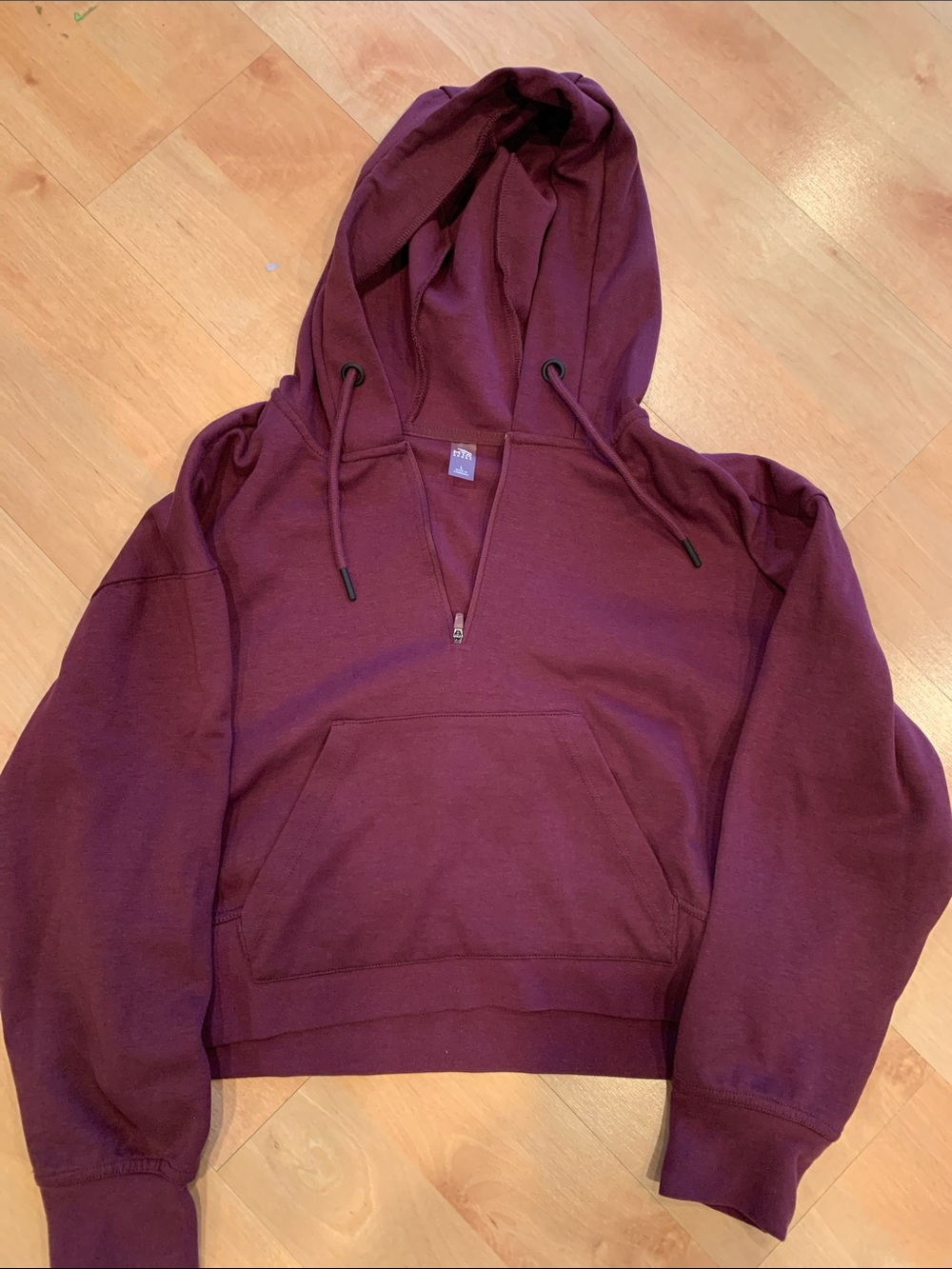 MTA Sport Women's Maroon Cropped Hoodie Sweatshirt